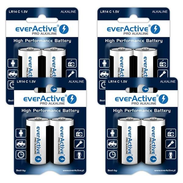 8x Everactive Baby C Alkaline Batterie LR14 1,5V