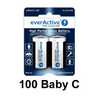 100x Everactive Baby C Alkaline Batterie LR14 1,5V