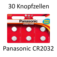 30 x PANASONIC CR2032 Lithium 3Volt! CR 2032 BLISTER NEU
