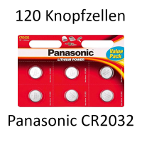 120 x PANASONIC CR2032 Lithium 3Volt! CR 2032 BLISTER NEU