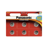 6 Panasonic CR 2016 Lithium 3V Knopfzellen 