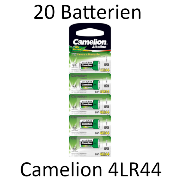 20 Camelion 4LR44 Alkaline Batterien
