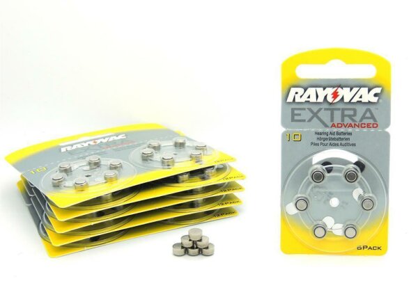 60 Hörgerätebatterien Typ 10 gelb Rayovac Extra Advanced