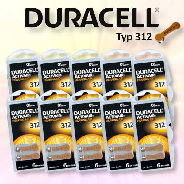 60 Duracell Easy Tap Typ 312