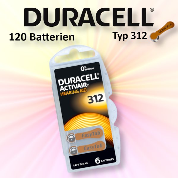 120 Duracell Typ 312 Easy Tap