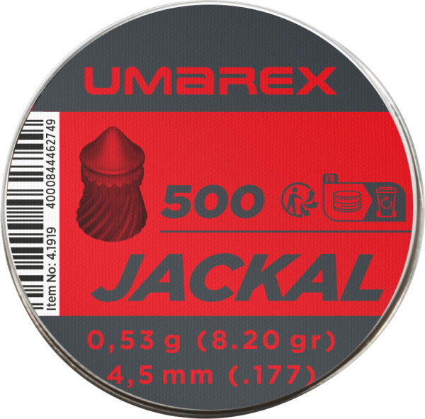 5 x 500 Umarex Jackal Spitzdiabolo 4,5 mm für Luftgewehre und Pistolen