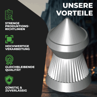 1000 Spitzkopf Diabolos 4,5mm FRITZ-CELL  für Luftgewehr Luftpistole