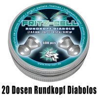20 x 500 Rundkopf Diabolos 4,5mm FRITZ-CELL  für...