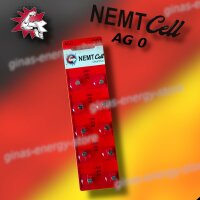 10 AG0 NEMT Cell Knopfzellen Knopfbatterien...