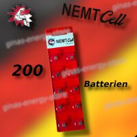 200 AG0 NEMT Cell Knopfzellen Knopfbatterien...