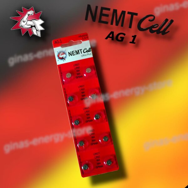 10 AG1 NEMT Cell Knopfzellen Knopfbatterien Uhrenbatterien LR621 LR60 164 364 1,5V