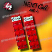 20 AG1 NEMT Cell Knopfzellen Knopfbatterien...