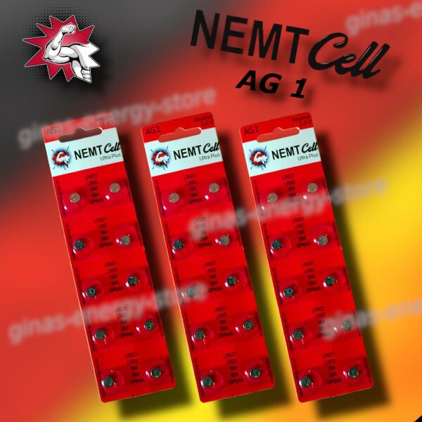 30 AG1 NEMT Cell Knopfzellen Knopfbatterien Uhrenbatterien LR621 LR60 164 364 1,5V