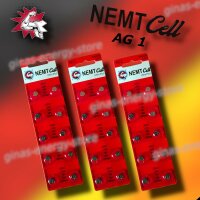 30 AG1 NEMT Cell Knopfzellen Knopfbatterien...