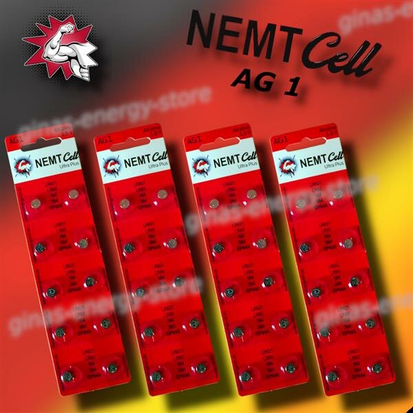 40 AG1 NEMT Cell Knopfzellen Knopfbatterien Uhrenbatterien LR621 LR60 164 364 1,5V