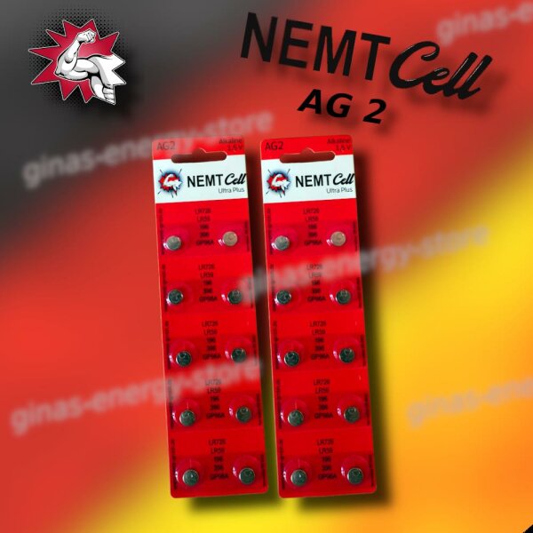 20 AG2 NEMT Cell Knopfzellen Knopfbatterien Uhrenbatterien LR726 LR59 196 396 1,5V