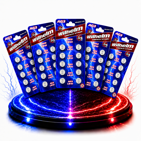 50 x Wilhelm AG3 Knopfzellen Knopfbatterien Uhrenbatterien Blisterpack NEU!