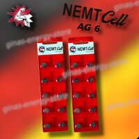 20 AG6 NEMT Cell Knopfzellen Knopfbatterien...