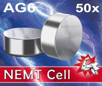 50 AG6 NEMT Cell Knopfzellen Knopfbatterien...