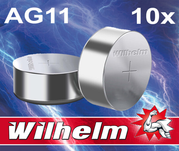 10 x Wilhelm AG11 LR721 LR58 362 Batterie Knopfzelle Alkaline