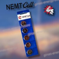 5 x CR2016 NEMT Cell Batterie Lithium Knopfzelle CR 2016 3V