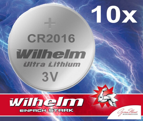 10 x CR2016 NEMT Cell Batterie Lithium Knopfzelle CR 2016 3V