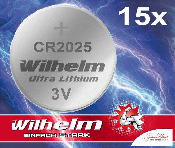 15 x CR2025 NEMT Cell Batterie Lithium Knopfzelle CR 2025 3V