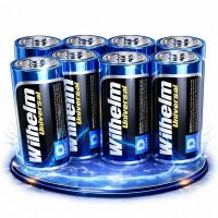 8 x Mono D Universal Wilhelm Alkaline Batterien LR20 1,5V