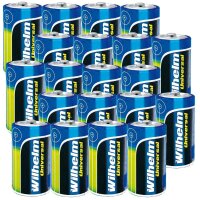 20 x Mono D Universal Wilhelm Alkaline Batterien LR20 1,5V