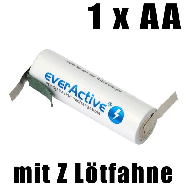1 x AA mit LÖTFAHNE Z-Form everactive AA Mignon Akku R6 1,2V