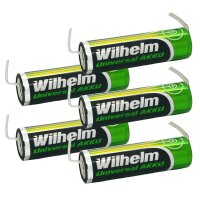 5 x AA mit LÖTFAHNE U-Form Wilhelm AA Mignon Akku R6 1,2V