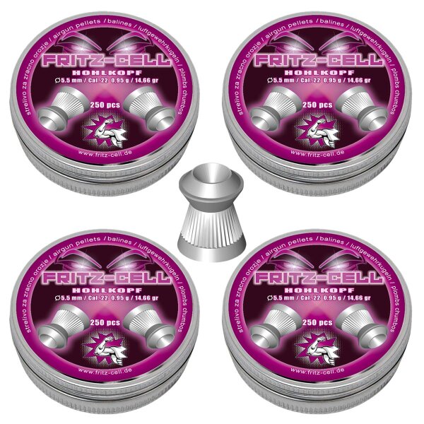 4 x Fritz-Cell Hohlkopf 5,5 mm