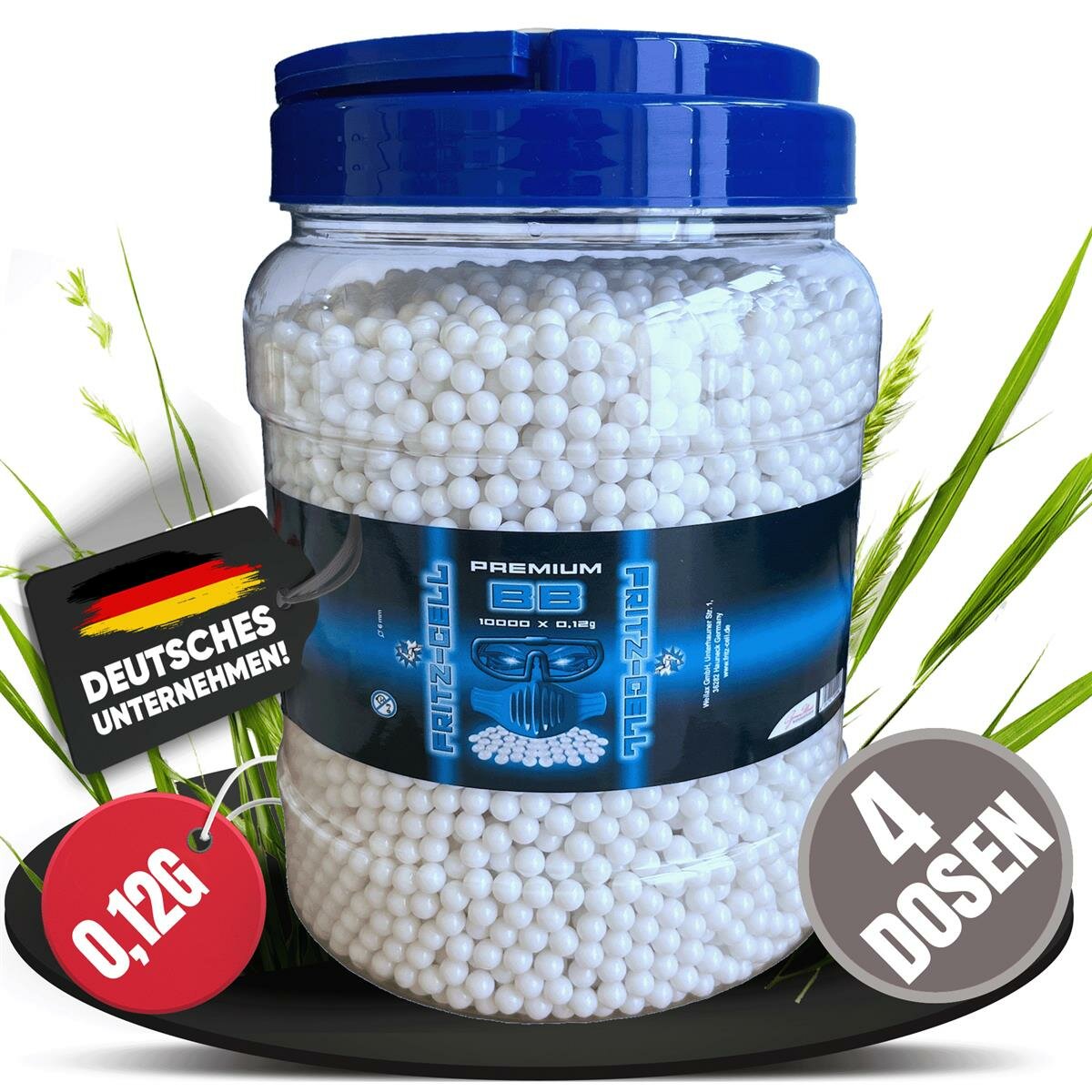 4 x Airsoft Softair Kugeln FRITZCELL BBs 6 mm 0,12g 10000 Stück im p
