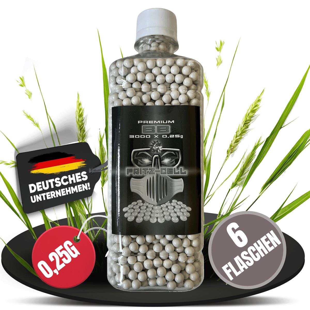 Fritz-Cell Premium Bio Airsoft Kugeln – 6 Mm, 0,20 G, 5000 Stück, Biologisch Abbaubar