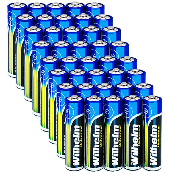 40 x Wilhelm Universal AAA Micro LR03 Batterie | 1200mAh 1,5V Alkaline