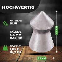 1 x 200 Spitzkopf Special Diabolos 5,5mm FRITZ-CELL für Luftgewehr Luftpistole