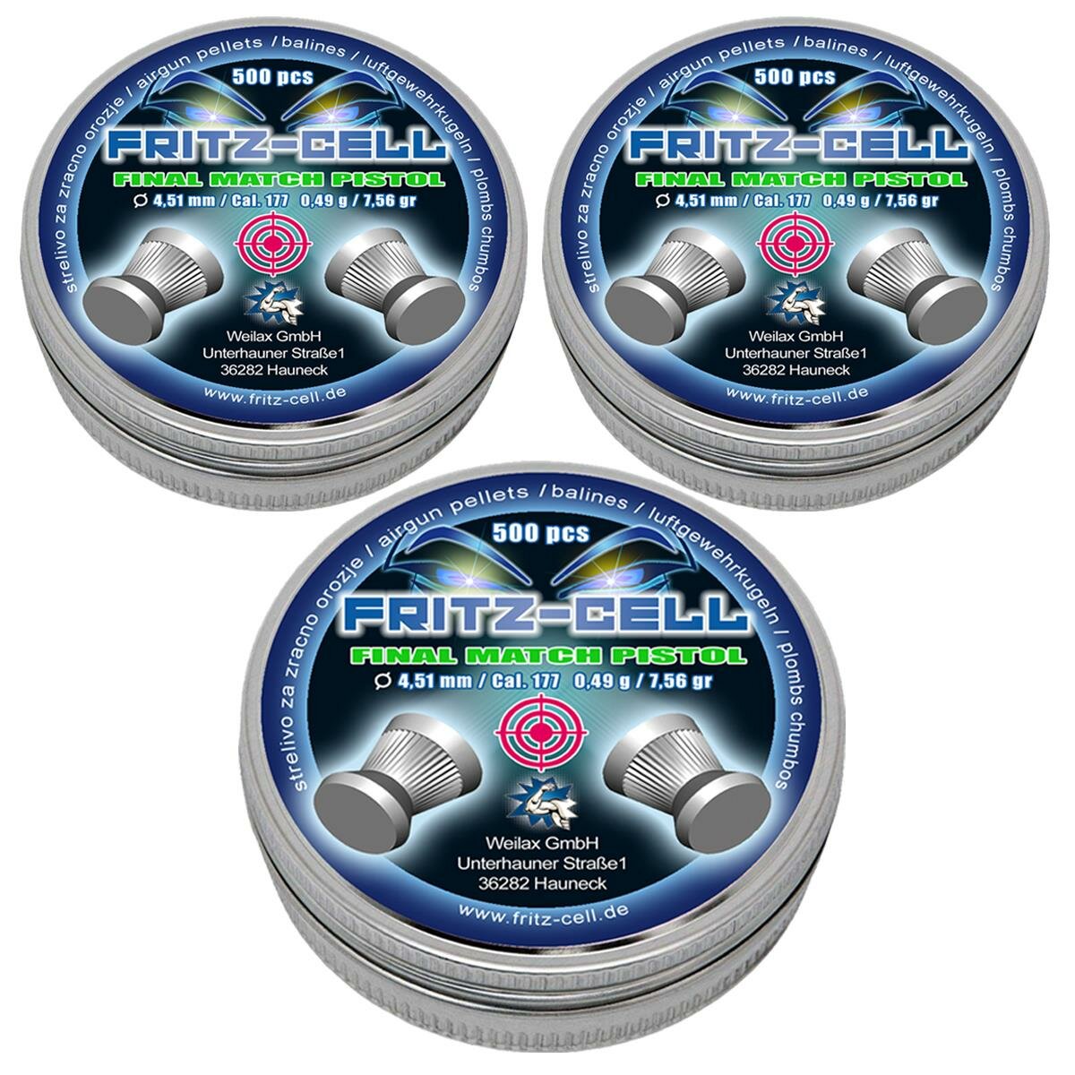 Fritz-Cell 4000 Diabolos 4,5mm - Rundkopf Schwergewicht Für Luftgewehr & Luftpistole