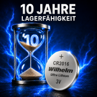 15 x Knopfzelle CR2016 Wilhelm Batterie Lithium 3V CR 2016 Premiumware