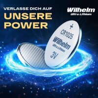 25 x Knopfzelle CR2025 Wilhelm Batterie Lithium 3V CR 2025 Industrieware