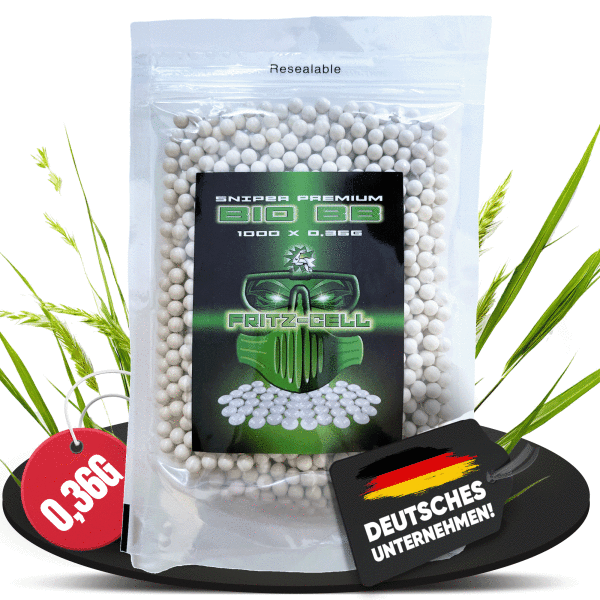 1 x Sniper Bio BBs 6mm 0,36g 1000 Stück Beutel Premium