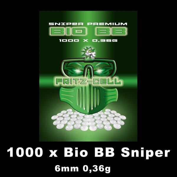 1 x Sniper Bio BBs 6mm 0,36g 1000 Stück Beutel Premium
