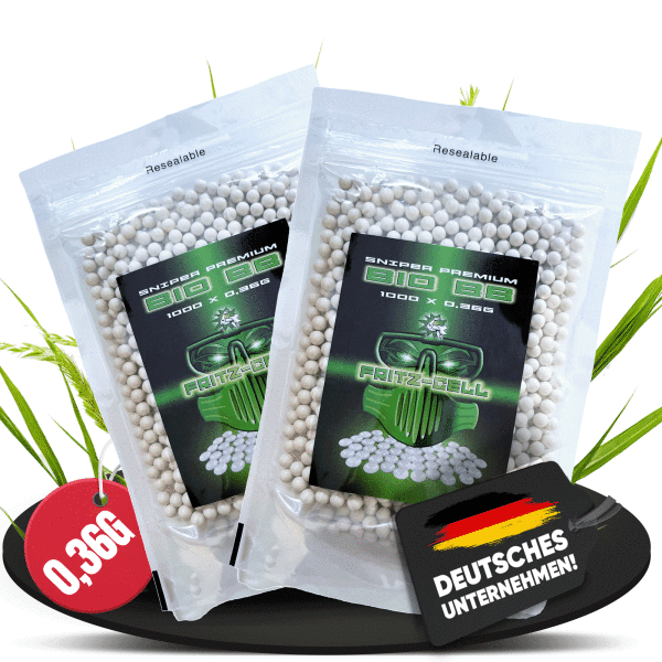 2 x Sniper Bio BBs 6mm 0,36g 1000 Stück Beutel Premium