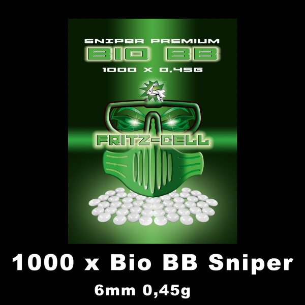 1 x Sniper Bio BBs 6mm 0,45g 1000 Stück Beutel Premium