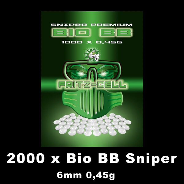 2 x Sniper Bio BBs 6mm 0,45g 1000 Stück Beutel Premium
