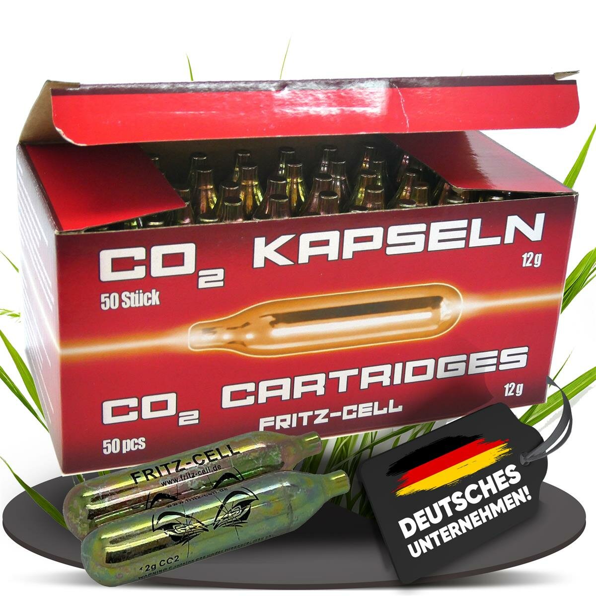 50 Stück Fritz-Cell 12g Co2 Kapseln für Softair, Painball, Luftpistol ...