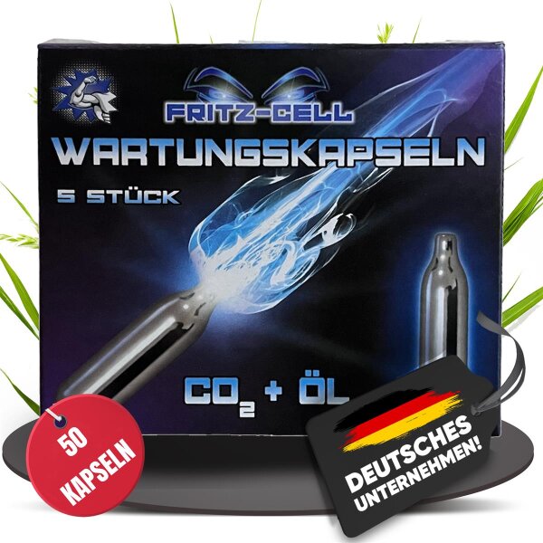 10 x Ventil Wartungskapseln (5er) Fritz-Cell 12g CO2 Kartuschen CO 2 Softair, Painball, Luftpistolen oder Luftgewehre