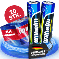 20 AA Mignon Wilhelm Universal Alkaline Batterien im...