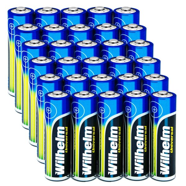 30 AA Mignon Wilhelm Universal Alkaline Batterien im Shrink LR6