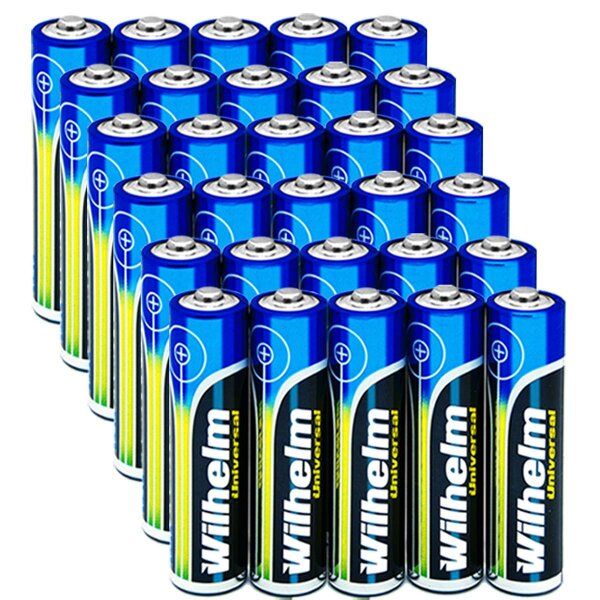 30 AAA Mikro Wilhelm Universal Alkaline Batterien im Shrink LR03