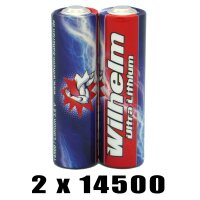 2 x Wilhelm ER14500 LS14500 Batterie AA Lithium 3,6V 2600...